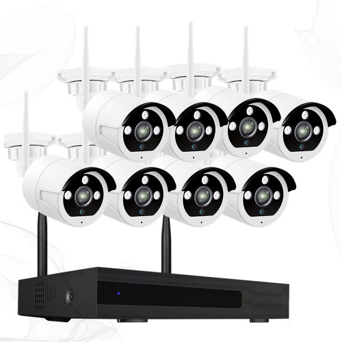 Беспроводной комплект видеонаблюдения WiFi на 8 камер FullHD+ с 2-х сторонней связью