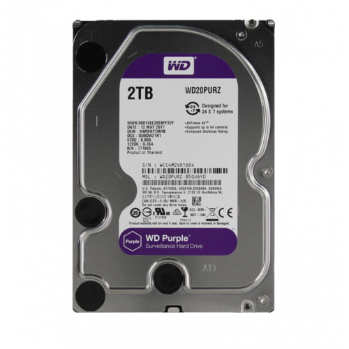 Жесткий диск Western Digital 2Tb 3'5 WD Purple (WD20PURZ)