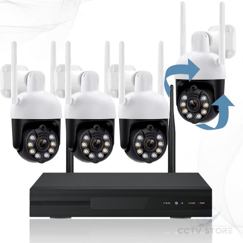 Комплект видеонаблюдения на 4 wifi поворотные камеры 3Mpx 