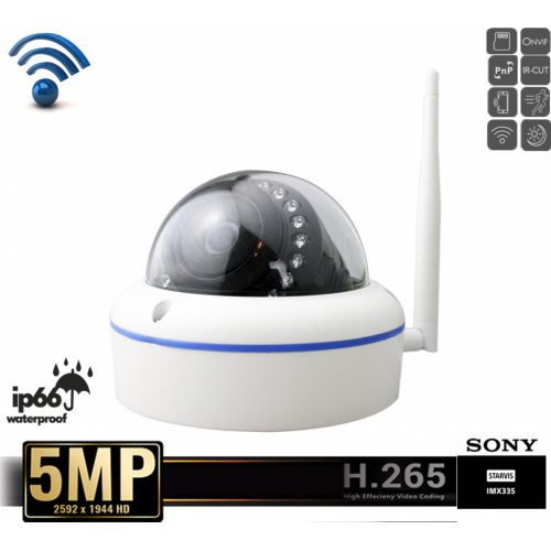 Беспроводная IP камера 5Mp FullHD WiFI Sony CMOS IMX355 SD купольная